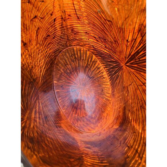 MCM Faux Tortoise Amber Lucite Waste Basket Swirl Translucent Amazing Design GUC - Picture 5 of 16